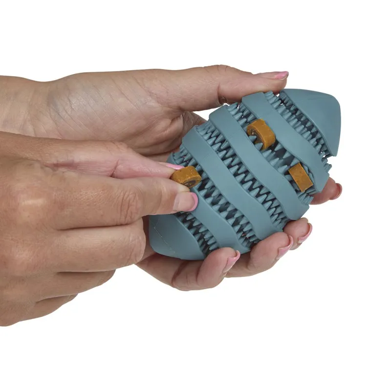 Petface Rubber Rugby Treat Ball Dog Toy-1